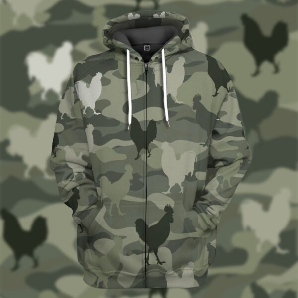 Gearhumans 3D Chicken Camouflage Custom Tshirt Hoodie Apparel GW0806213 3D Apparel 