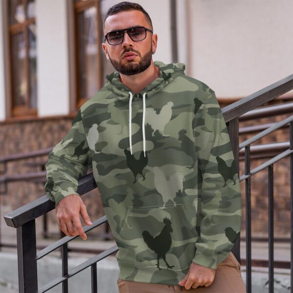 Gearhumans 3D Chicken Camouflage Custom Tshirt Hoodie Apparel GW0806213 3D Apparel 