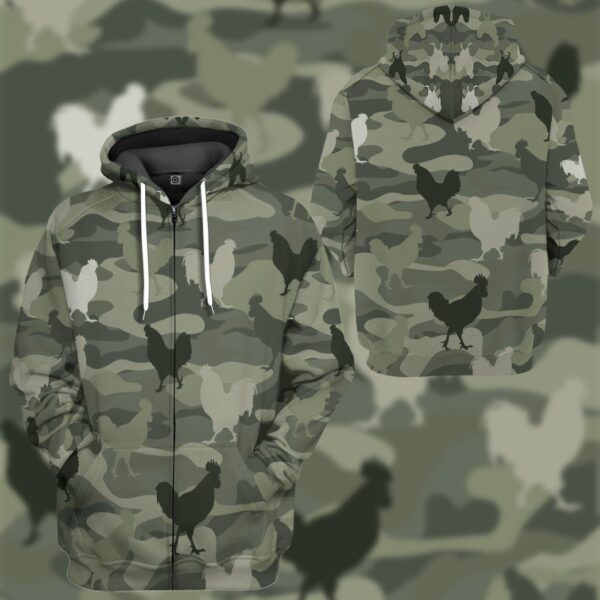 Gearhumans 3D Chicken Camouflage Custom Tshirt Hoodie Apparel GW0806213 3D Apparel 