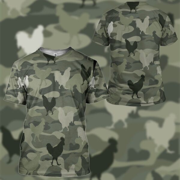 Gearhumans 3D Chicken Camouflage Custom Tshirt Hoodie Apparel GW0806213 3D Apparel 