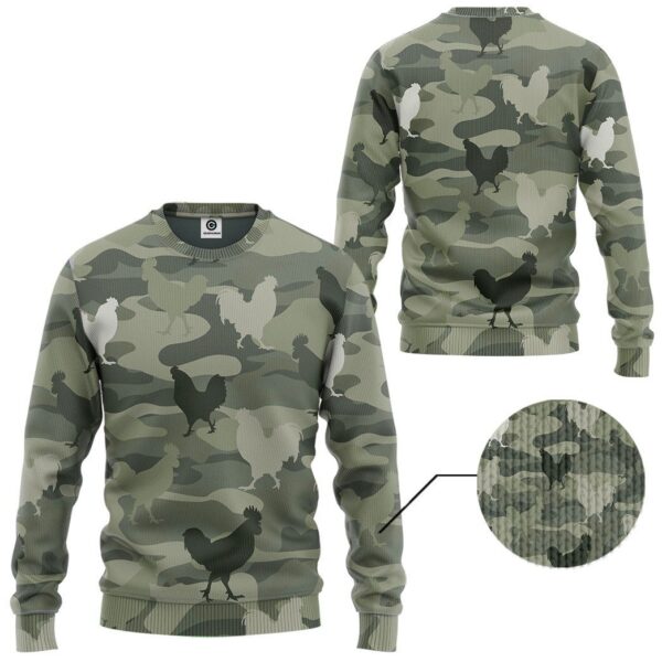 Gearhumans 3D Chicken Camouflage Custom Tshirt Hoodie Apparel GW0806213 3D Apparel 