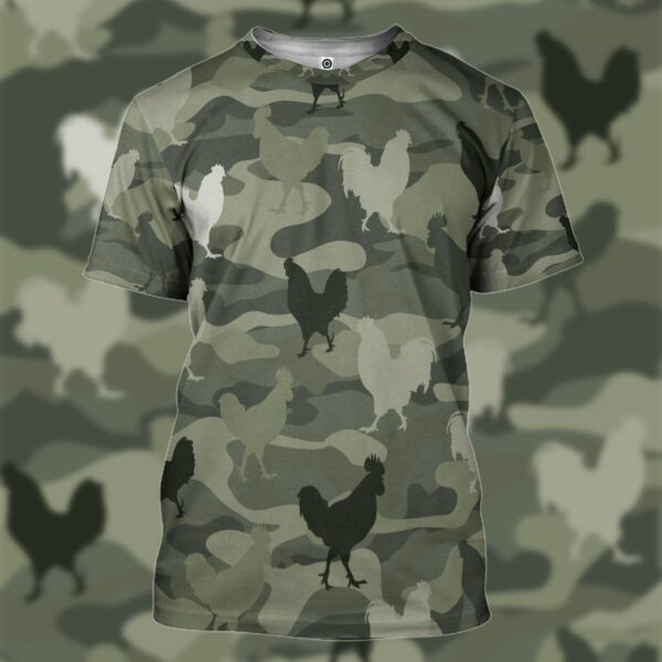 Gearhumans 3D Chicken Camouflage Custom Tshirt Hoodie Apparel GW0806213 3D Apparel 