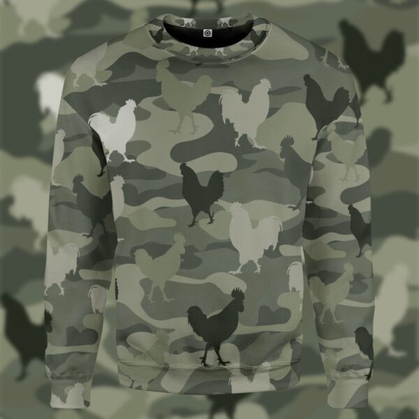 Gearhumans 3D Chicken Camouflage Custom Tshirt Hoodie Apparel GW0806213 3D Apparel 