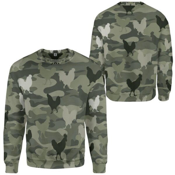 Gearhumans 3D Chicken Camouflage Custom Tshirt Hoodie Apparel GW0806213 3D Apparel 