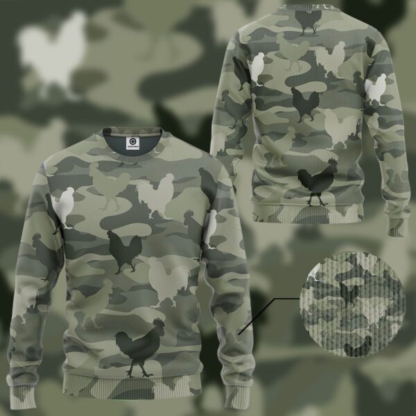 Gearhumans 3D Chicken Camouflage Custom Tshirt Hoodie Apparel GW0806213 3D Apparel 