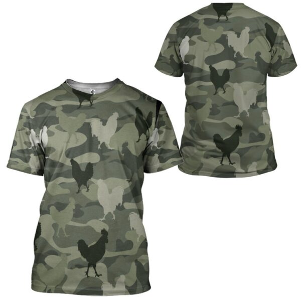 Gearhumans 3D Chicken Camouflage Custom Tshirt Hoodie Apparel GW0806213 3D Apparel 