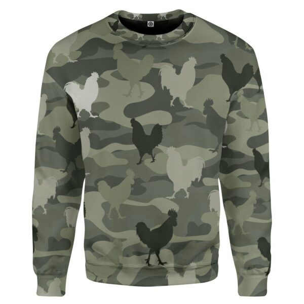 Gearhumans 3D Chicken Camouflage Custom Tshirt Hoodie Apparel GW0806213 3D Apparel 
