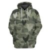 Gearhumans 3D Chicken Camouflage Custom Tshirt Hoodie Apparel GW0806213 3D Apparel Hoodie S