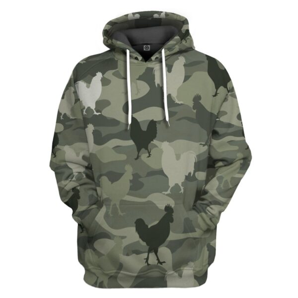 Gearhumans 3D Chicken Camouflage Custom Tshirt Hoodie Apparel GW0806213 3D Apparel Hoodie S 