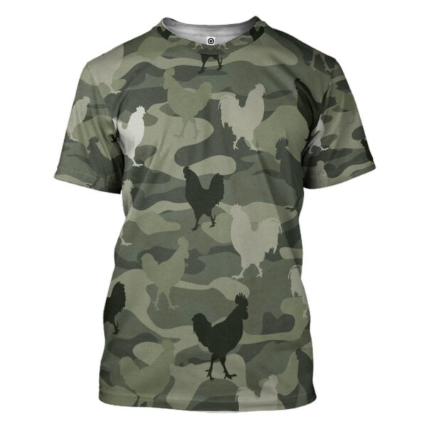 Gearhumans 3D Chicken Camouflage Custom Tshirt Hoodie Apparel GW0806213 3D Apparel T-Shirt S 