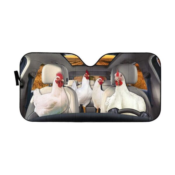 gearhumans 3D Chicken Custom Car Auto Sunshade GL03082 Auto Sunshade 57''x27.5'' 