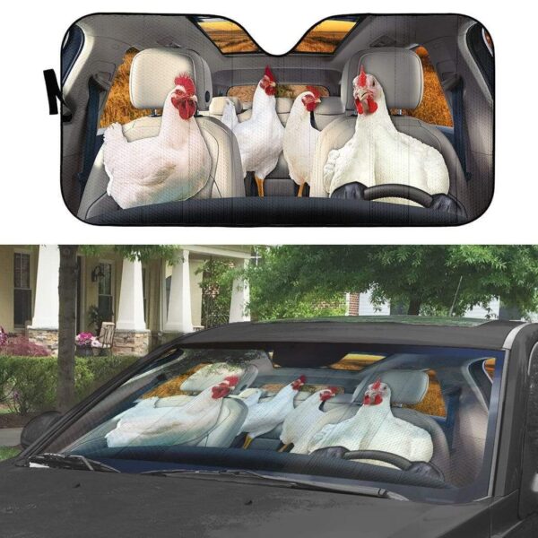 gearhumans 3D Chicken Custom Car Auto Sunshade GL03082 Auto Sunshade