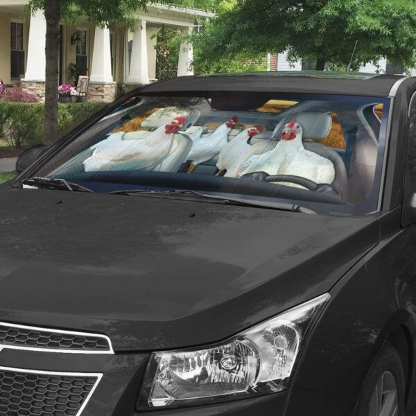 gearhumans 3D Chicken Custom Car Auto Sunshade GL03082 Auto Sunshade 