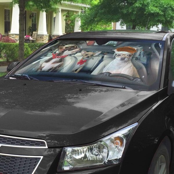 gearhumans 3D Chihuahua Custom Car Auto Sunshade GS30075 Auto Sunshade