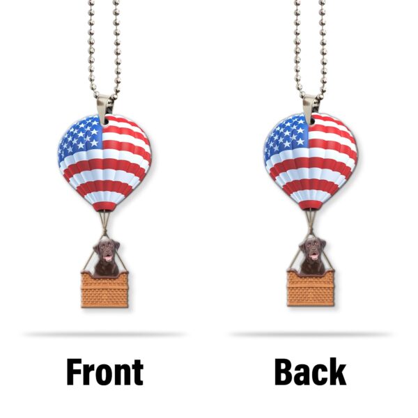 Gearhumans 3D Chocolate Labrador Retriever In Hot Air Balloon Custom Car Hanging GW27052116 Car Hanging