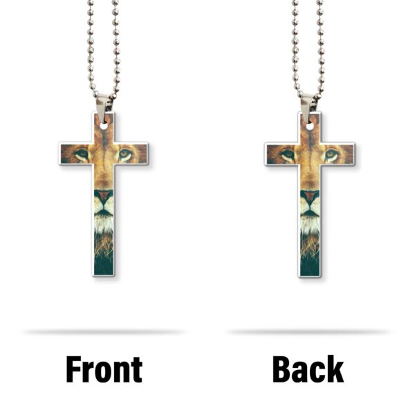 Gearhumans 3D Christian Cross With Lion Custom Car Hanging GO25052119 Car Hanging