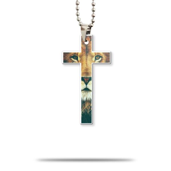 Gearhumans 3D Christian Cross With Lion Custom Car Hanging GO25052119 Car Hanging Car Hanging/1 Pack
