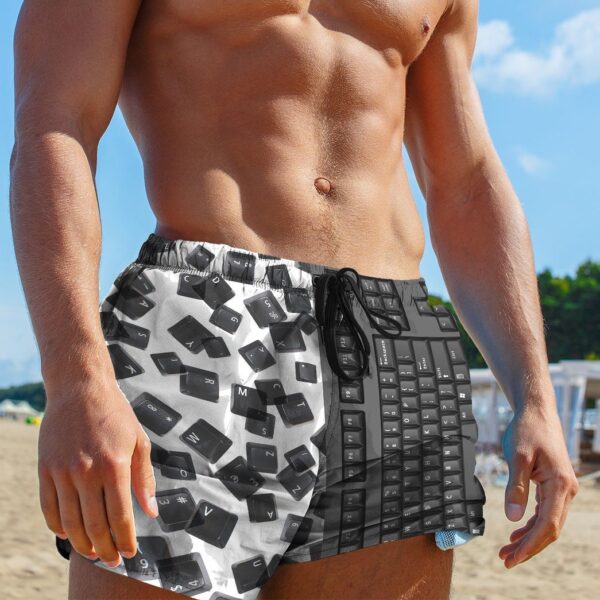 Gearhumans 3D Computer Keyboard Custom Beach Shorts Swim Trunks GS13052114 Men Shorts