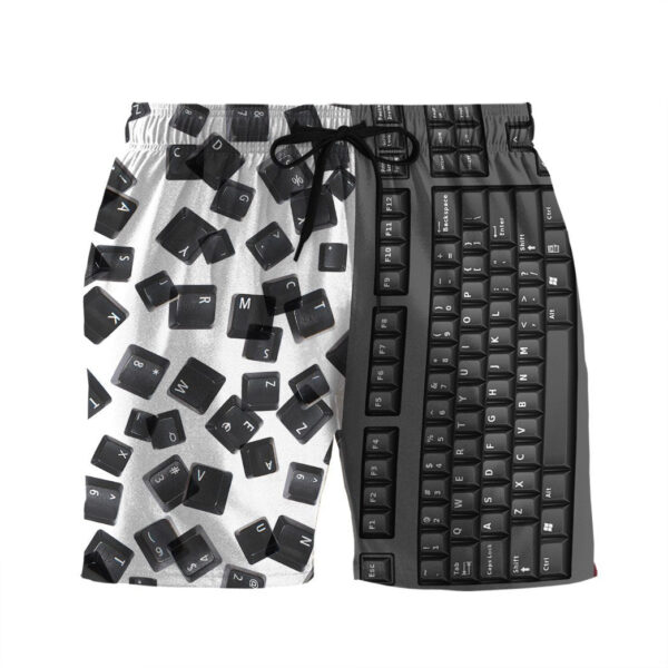 Gearhumans 3D Computer Keyboard Custom Beach Shorts Swim Trunks GS13052114 Men Shorts Men Shorts S 