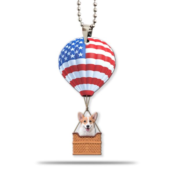 Gearhumans 3D Corgi Dog In Hot Air Balloon Custom Car Hanging GW27052120 Car Hanging Car Hanging/1 Pack 