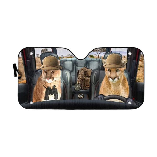 gearhumans 3D Cougar Cat Custom Car Auto Sunshade GW23061 Auto Sunshade 57''x27.5'' 