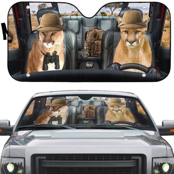 gearhumans 3D Cougar Cat Custom Car Auto Sunshade GW23061 Auto Sunshade