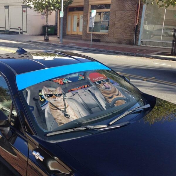 gearhumans 3D Couple Bengal Cat Custom Car Auto Sunshade GV300716 Auto Sunshade 