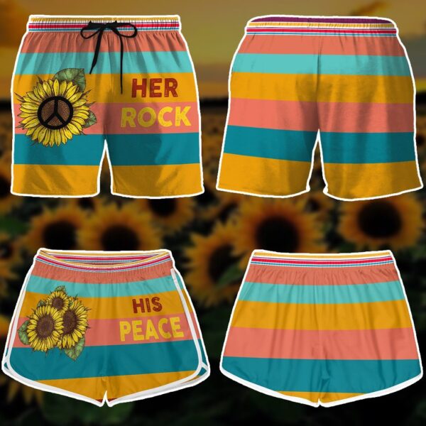 Gearhumans 3D Couple Matching Her Rock Custom Beach Shorts Swim Trunk GW02062115 Men Shorts 
