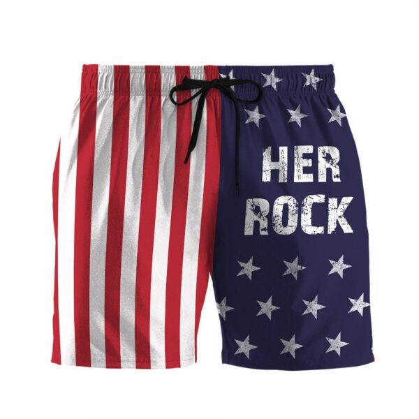 Gearhumans 3D Couple Matching Her Rock Custom Beach Shorts Swim Trunk GW02062117 Men Shorts Men Shorts S