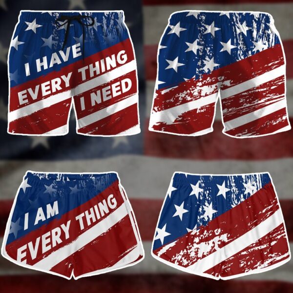 Gearhumans 3D Couple Matching I Have Eveything I Need Custom Beach Shorts Swim Trunk GW01066 Men Shorts 