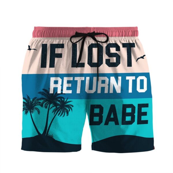 Gearhumans 3D Couple Matching Return To Babe Custom Beach Shorts Swim Trunk GW01062 Men Shorts Men Shorts S