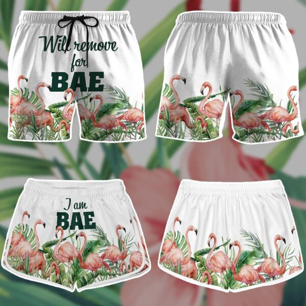 Gearhumans 3D Couple Matching Will Remove For Babe Custom Beach Shorts Swim Trunk GW02062119 Men Shorts 