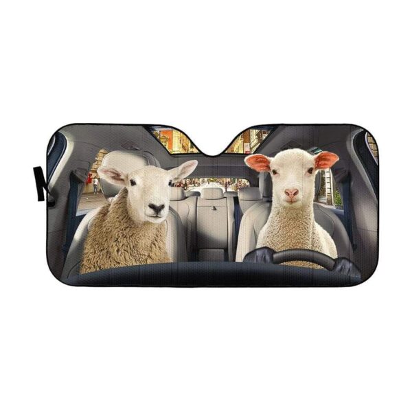gearhumans 3D Couple Of Goat Custom Car Auto Sunshade GL23063 Auto Sunshade 57''x27.5'' 