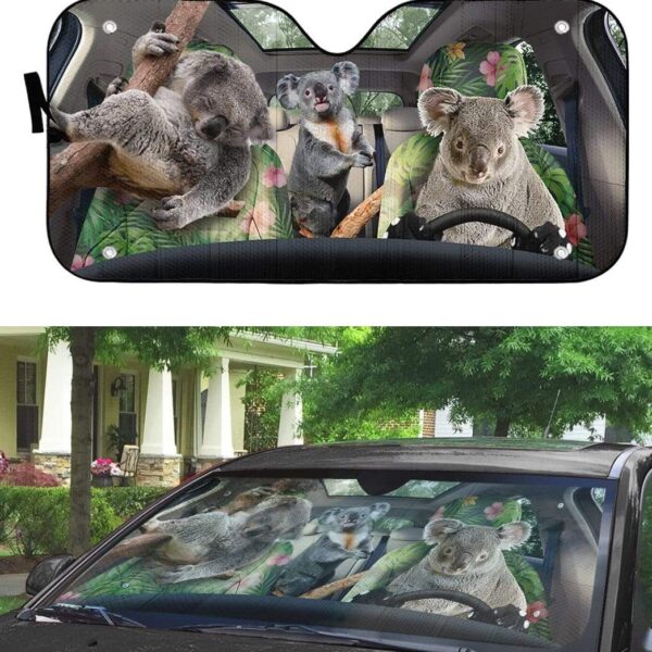 gearhumans 3D Couple Of koala Auto Sunshade GL25063 Auto Sunshade 