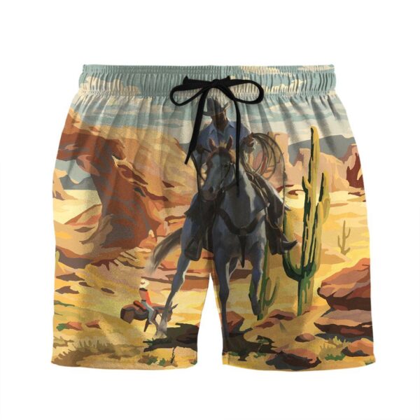 Gearhumans 3D Cowboys Roping Through The Desert Custom Men Short GS0107217 Men Shorts Men Shorts S 