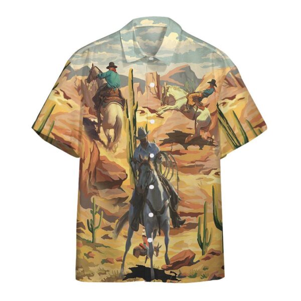 Gearhumans 3D Cowboys Roping Through The Desert Custom Short Sleeve Shirt GS0107216 Hawai Shirt Hawai Shirt S 