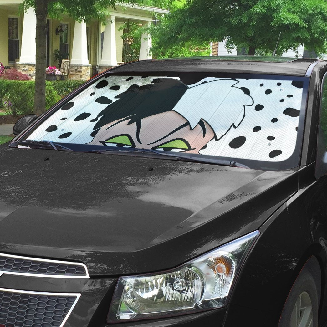 Gearhumans 3D Cruella De Vil Custom Car Auto Sunshade GS2804211 Auto Sunshade