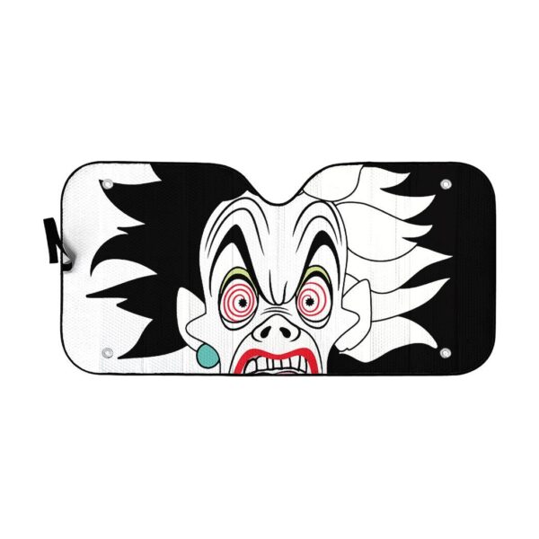 Gearhumans 3D Cruella De Vil Custom Car Auto Sunshade GS29042115 Auto Sunshade 57''x27.5'' 