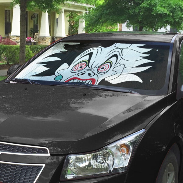 Gearhumans 3D Cruella De Vil Custom Car Auto Sunshade GS29042115 Auto Sunshade 