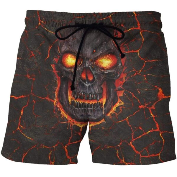 Gearhumans 3D Custom Beach Shorts Fire Skull GT25032 Men Shorts Men Shorts S 