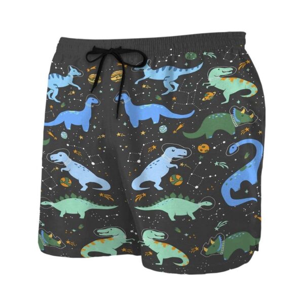 Gearhumans 3D Custom Beach Shorts Swim Trunks Dinosaurs In Space GZ30042 Men Shorts