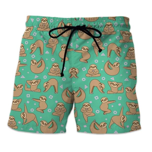 Gearhumans 3D Custom Beach Shorts Swim Trunks Yoga Sloth GZ03052 Men Shorts Men Shorts S 