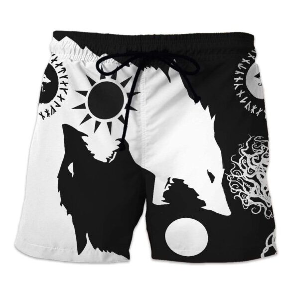 Gearhumans 3D Custom Beach Shorts Viking Skoll and Hati GT26034 Men Shorts Men Shorts S 