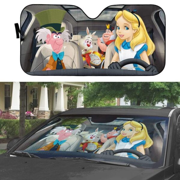gearhumans 3D Custom Car Auto Sunshade Alice In Wonderland GS04068 Auto Sunshade 
