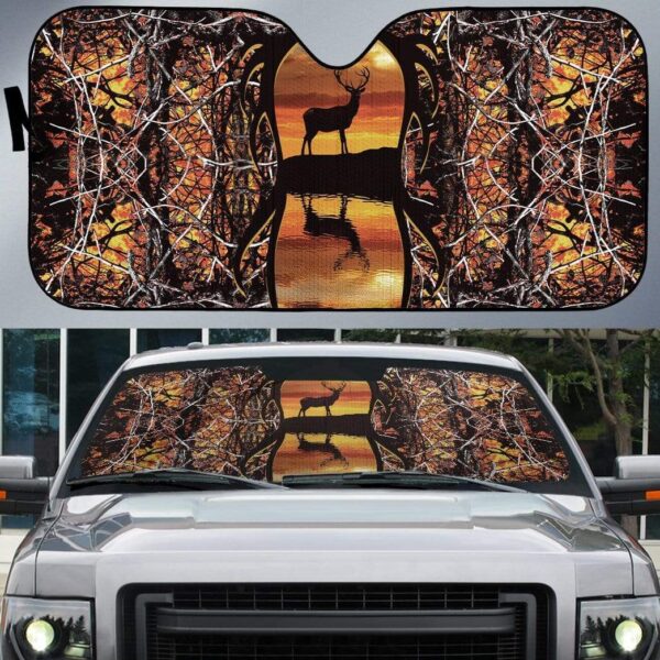 gearhumans 3D Custom Car Auto Sunshade Deer Hunting GA10034 Auto Sunshade