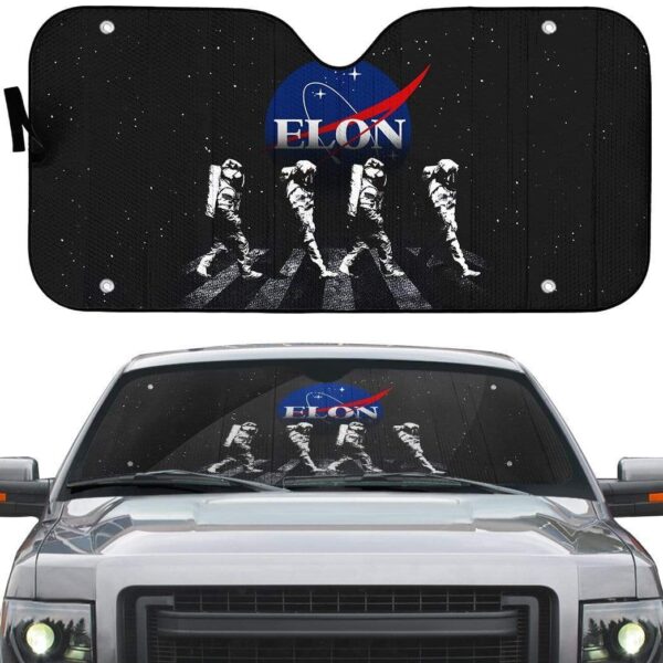 gearhumans 3D Custom Car Auto Sunshade Elon Astronaut GZ09055 Auto Sunshade