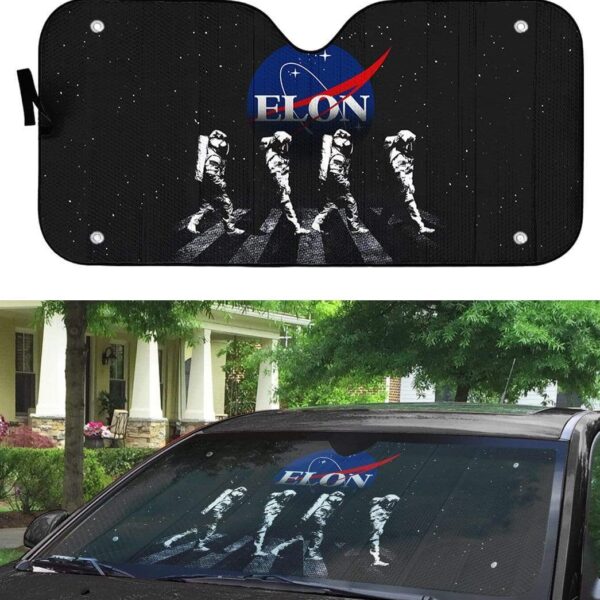gearhumans 3D Custom Car Auto Sunshade Elon Astronaut GZ09055 Auto Sunshade 