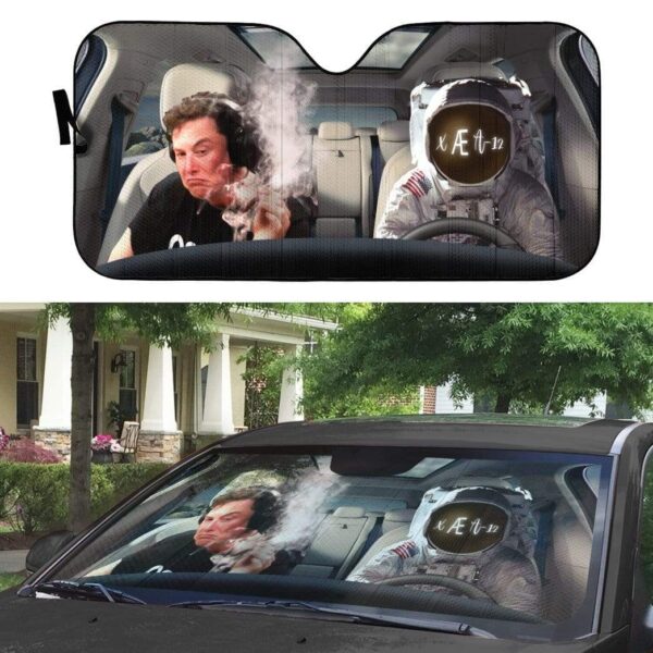 gearhumans 3D Custom Car Auto Sunshade Elon Musk GZ09054 Auto Sunshade 