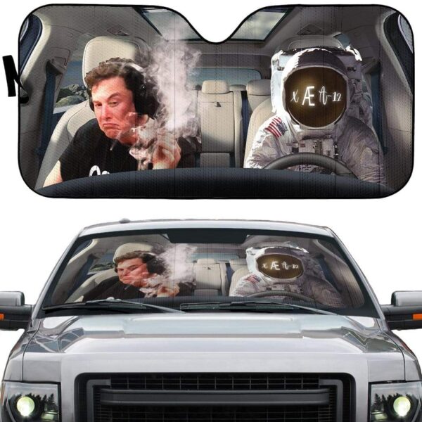gearhumans 3D Custom Car Auto Sunshade Elon Musk GZ09054 Auto Sunshade