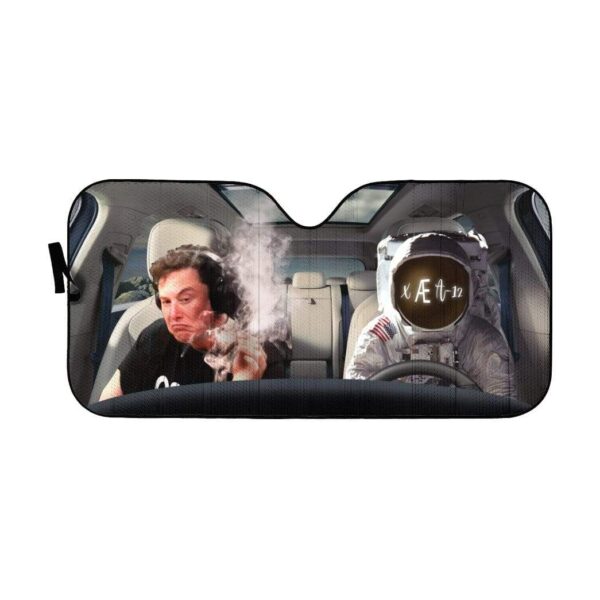 gearhumans 3D Custom Car Auto Sunshade Elon Musk GZ09054 Auto Sunshade 57''x27.5'' 